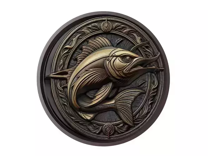 Swordfish Animal Medallion
