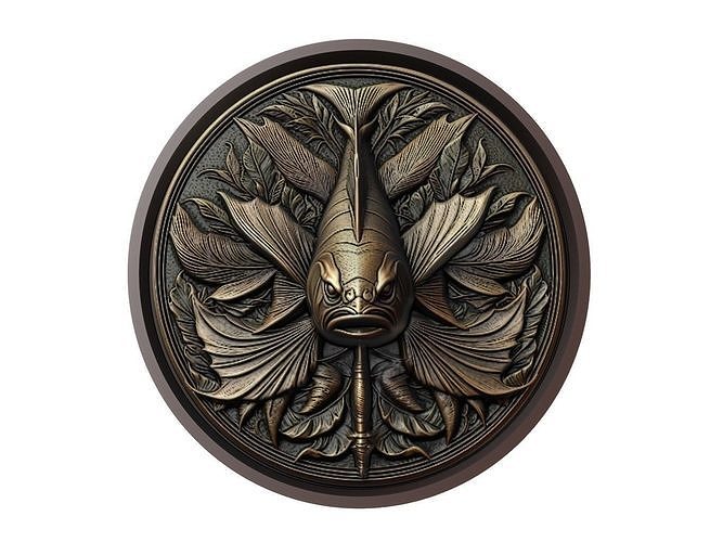 Swordfish Animal Medallion 3D print model