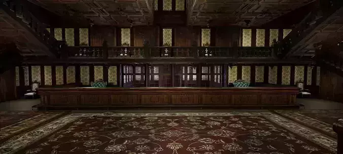 Victorian Hotel Mansion Manor Mega Five Storey 3D model