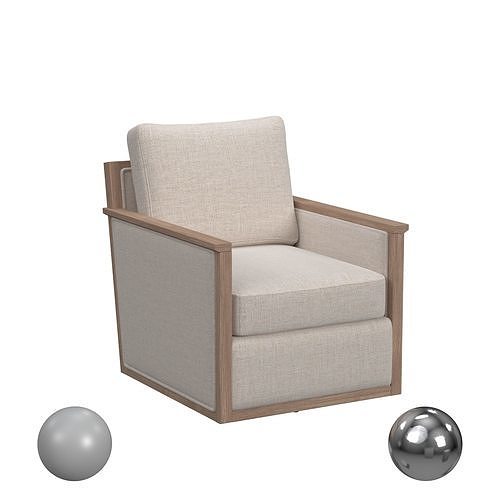 Norman Swivel Accent Chair Natural 3D model