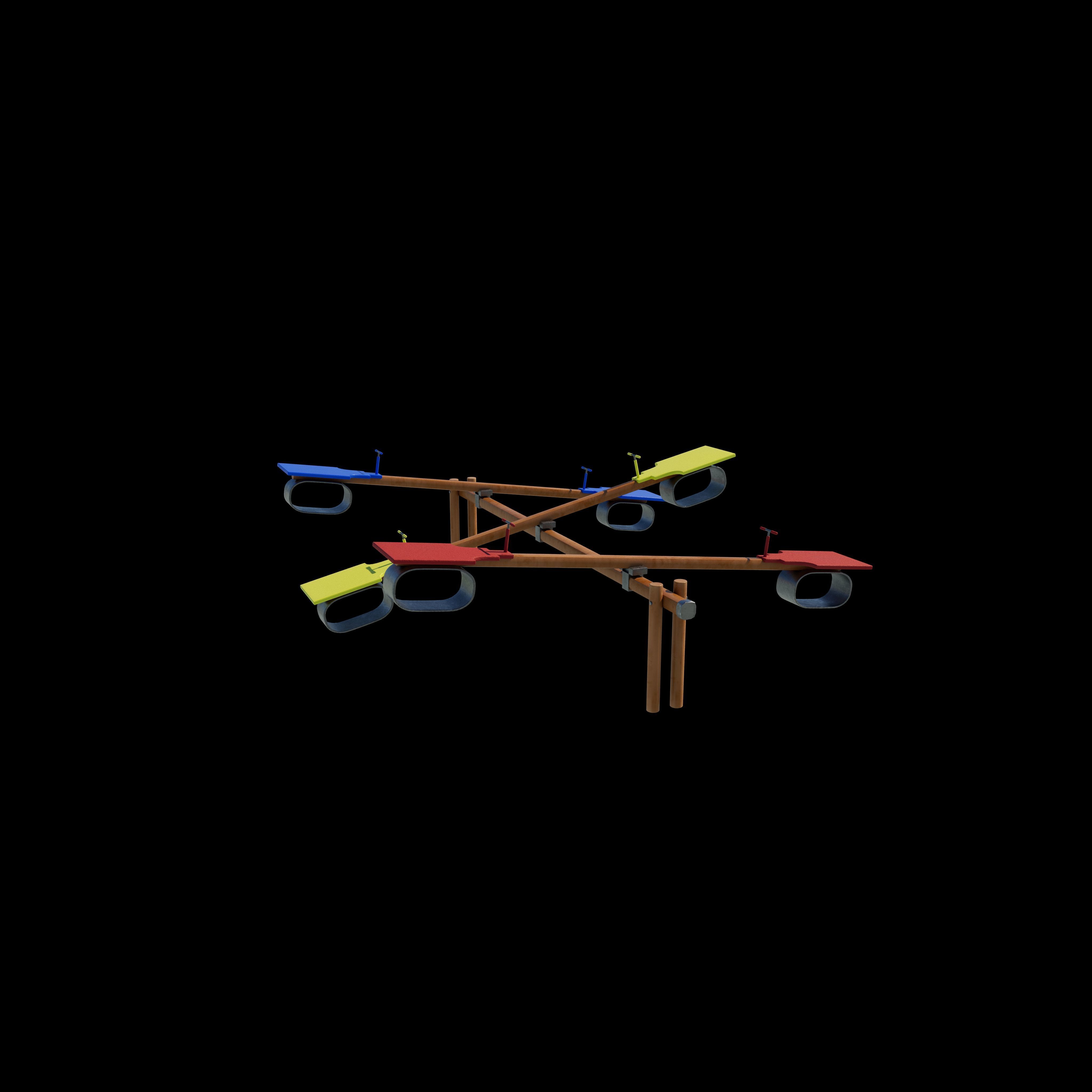 wooden Seesaw  3D model_2