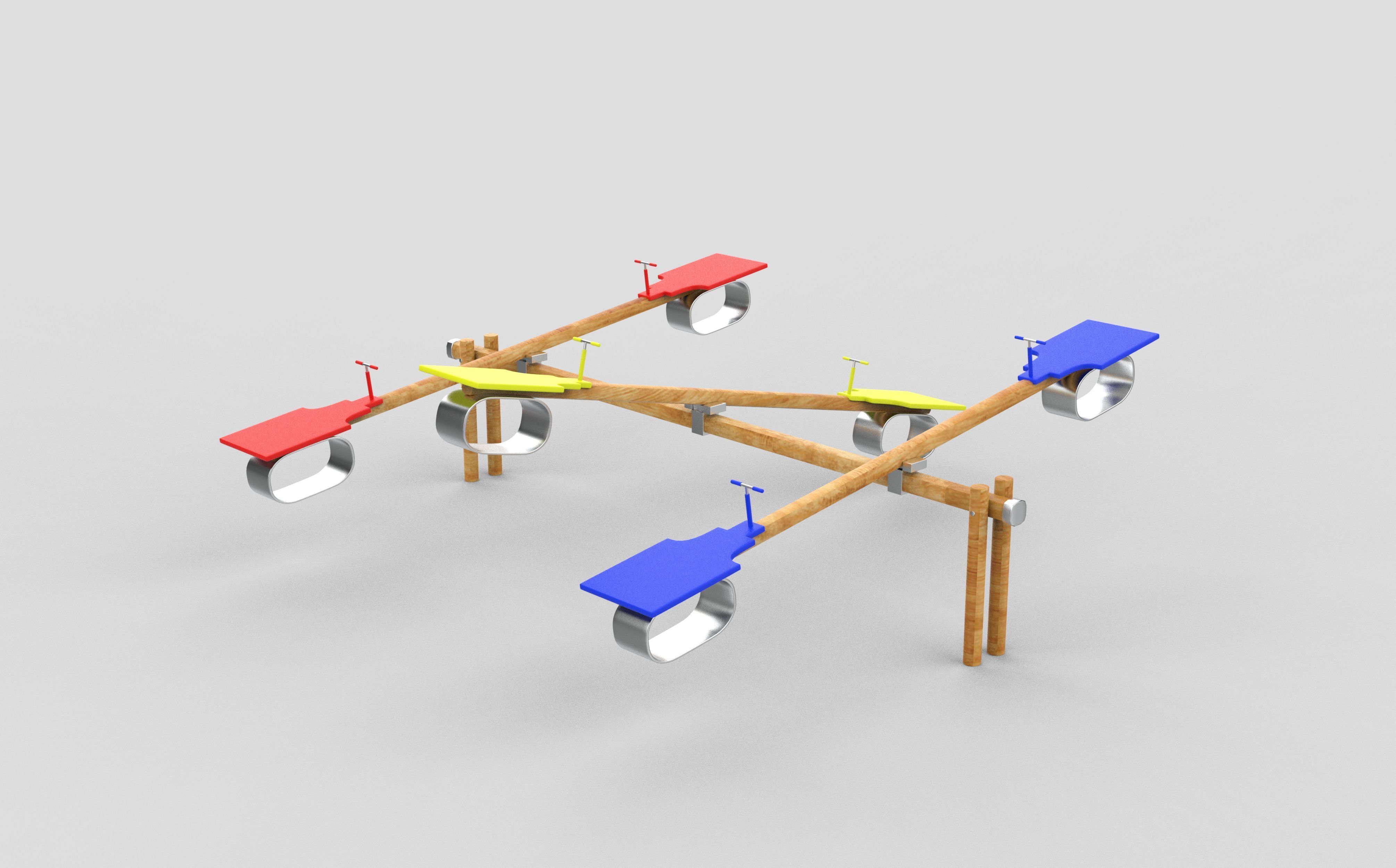wooden Seesaw  3D model_9