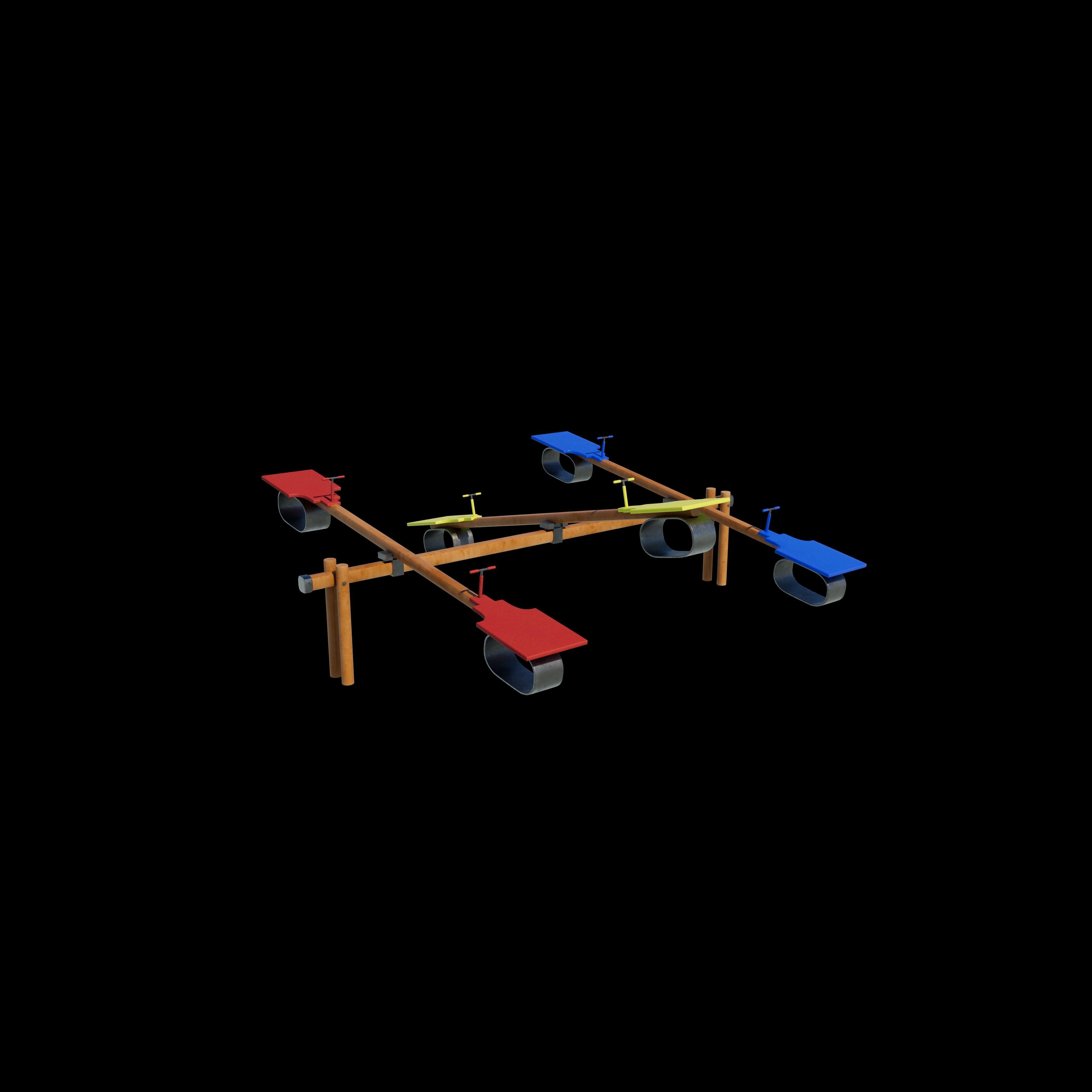 wooden Seesaw  3D model_3