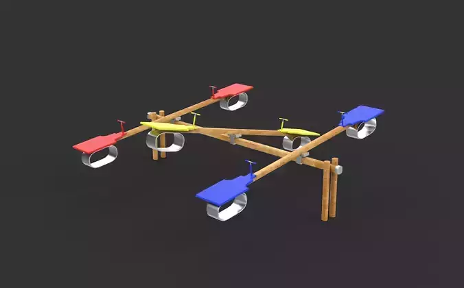 wooden Seesaw  3D model