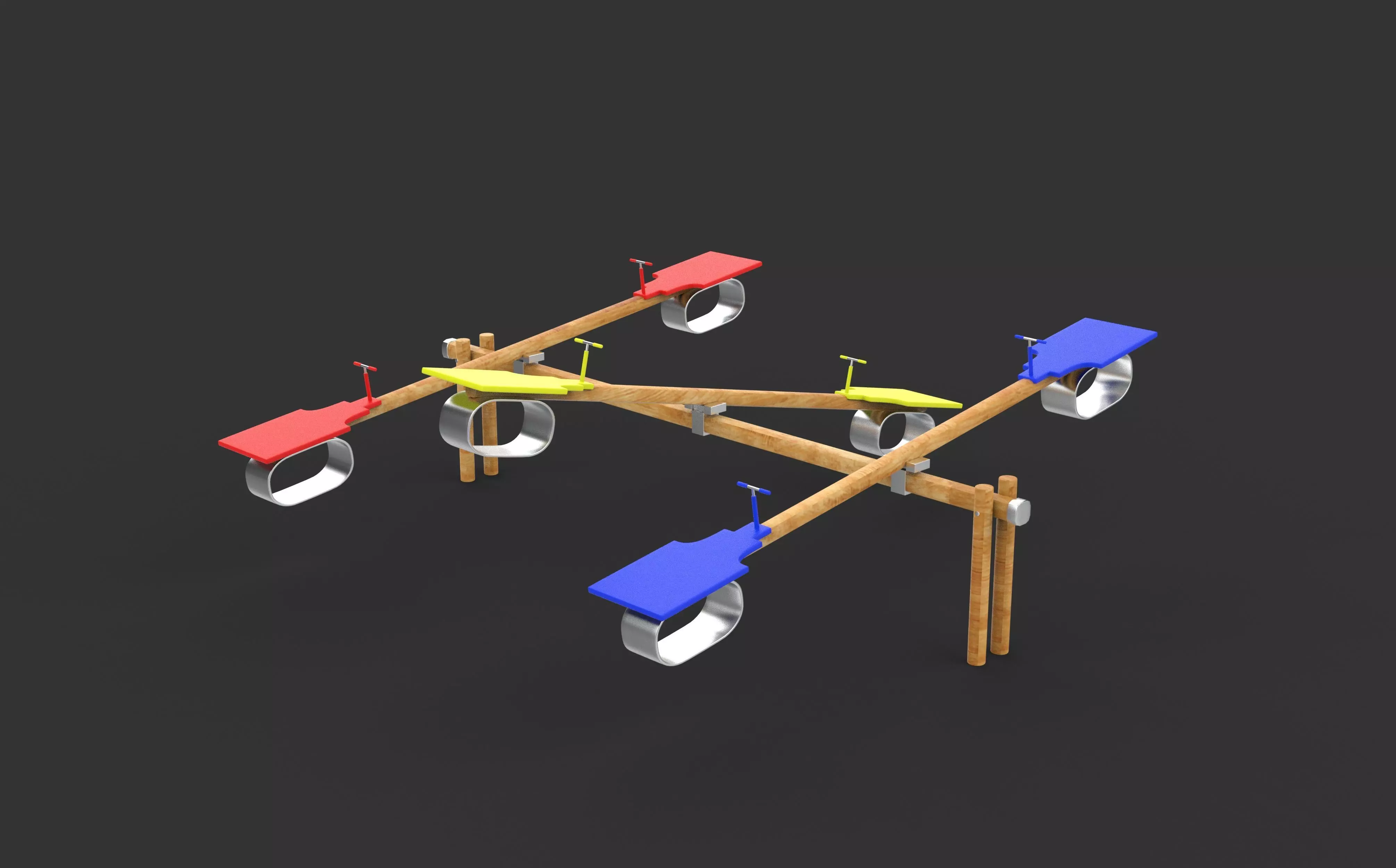 wooden Seesaw  3D model_0