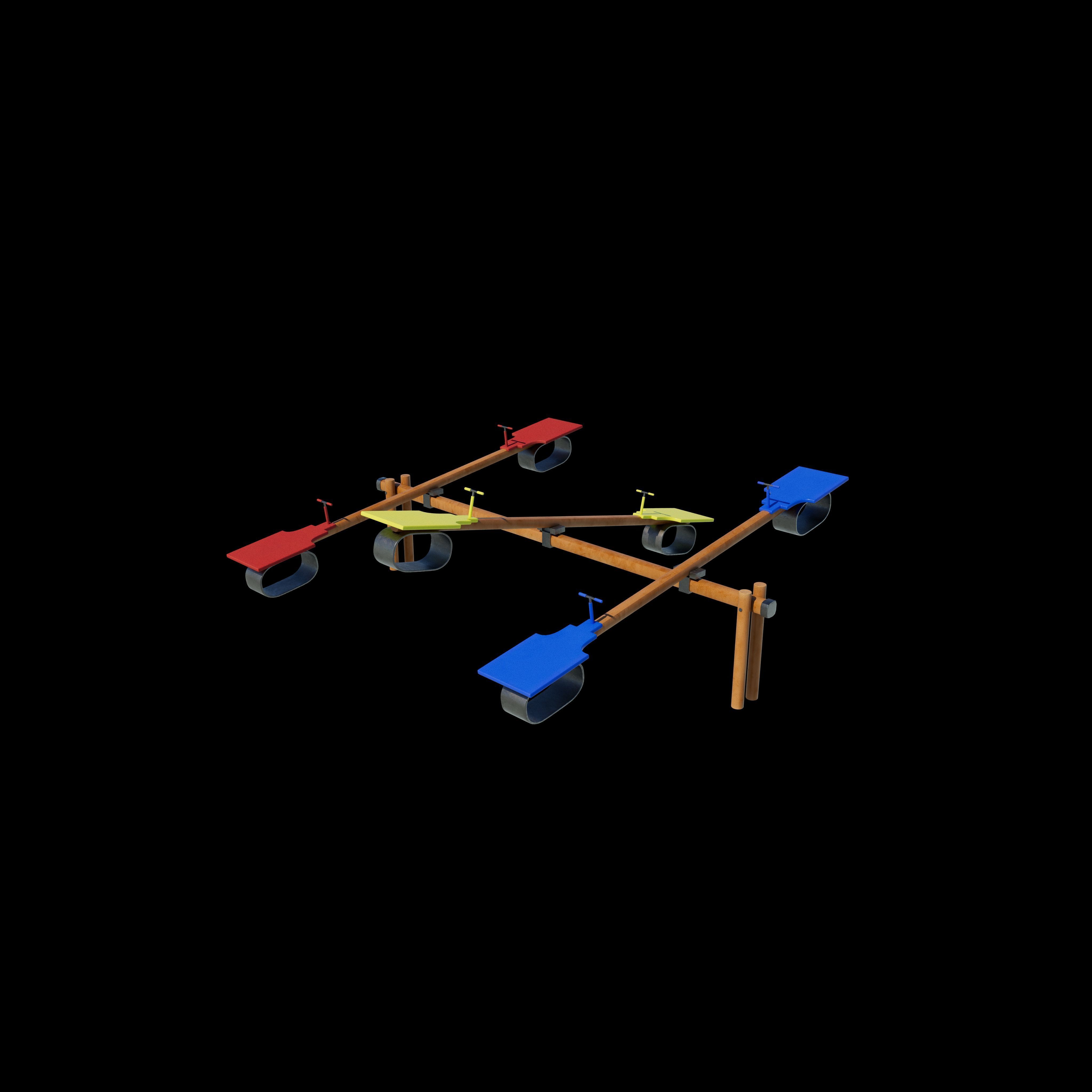 wooden Seesaw  3D model_5