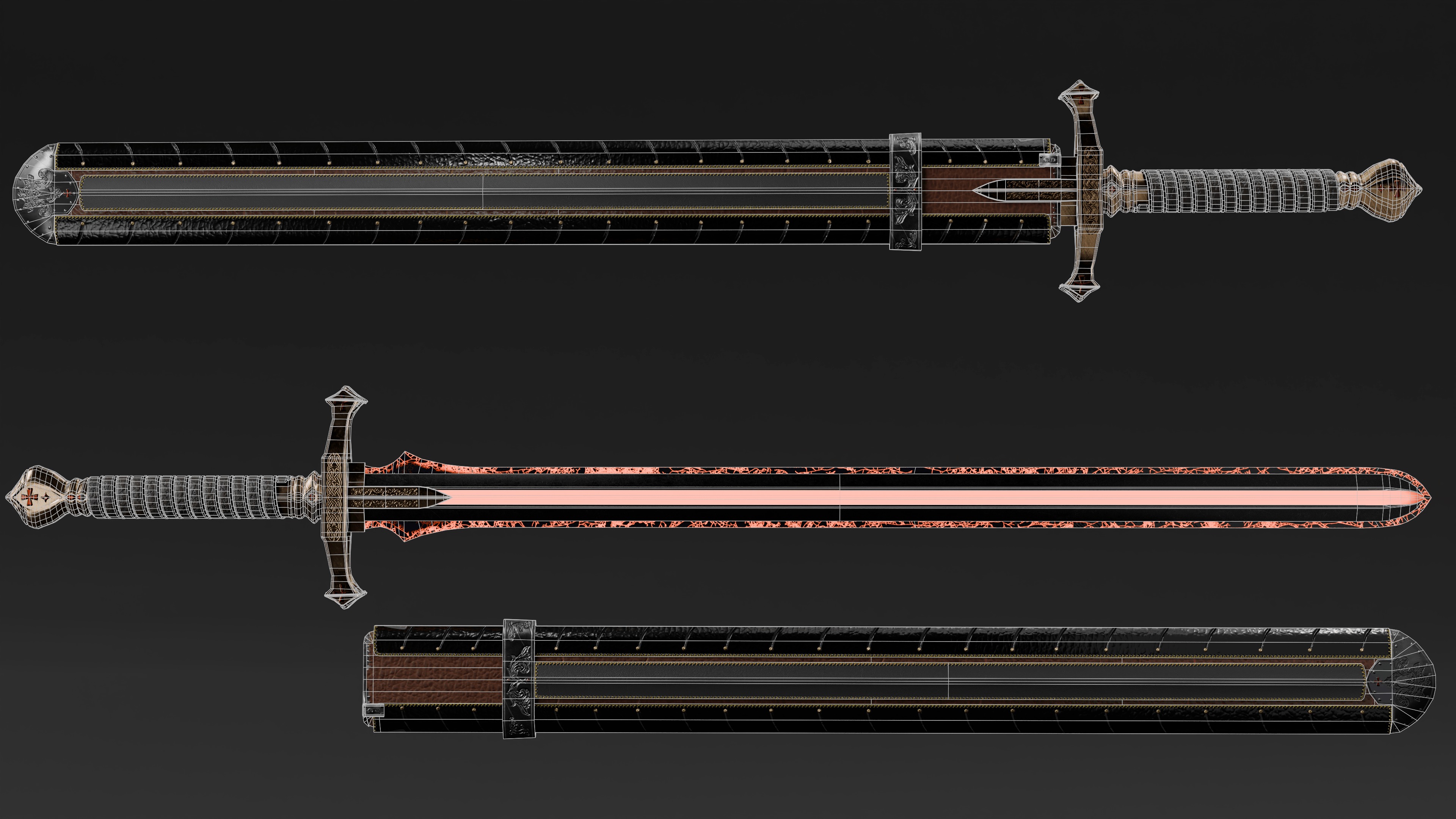 Wrath Sword Crusades Low-poly 3D model_6