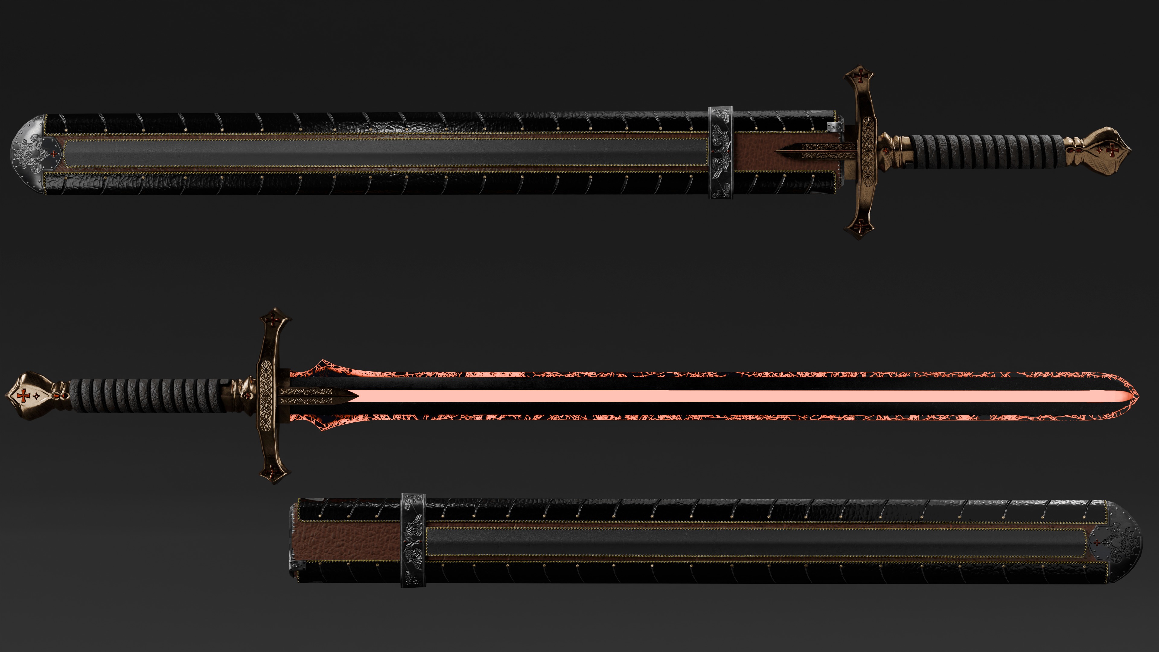 Wrath Sword Crusades Low-poly 3D model_5