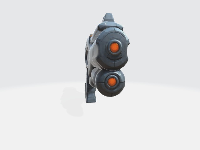 Lowpoly scifi gun Low-poly 3D model_1