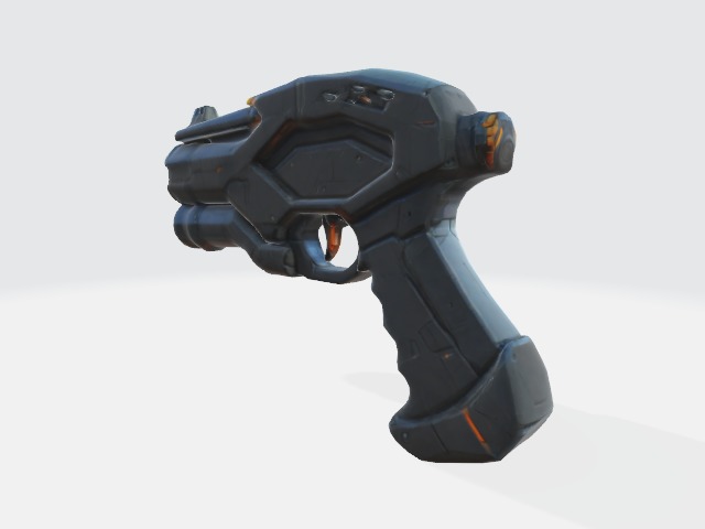 Lowpoly scifi gun Low-poly 3D model_2