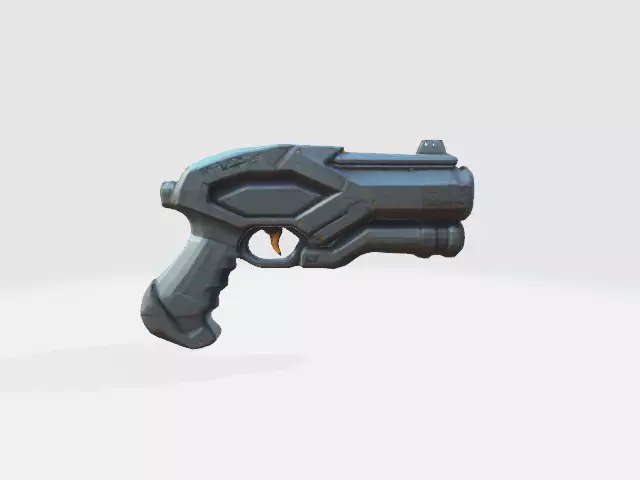 Lowpoly scifi gun Low-poly 3D model_0