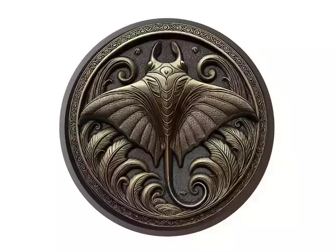 Manta Ray Animal Medallion