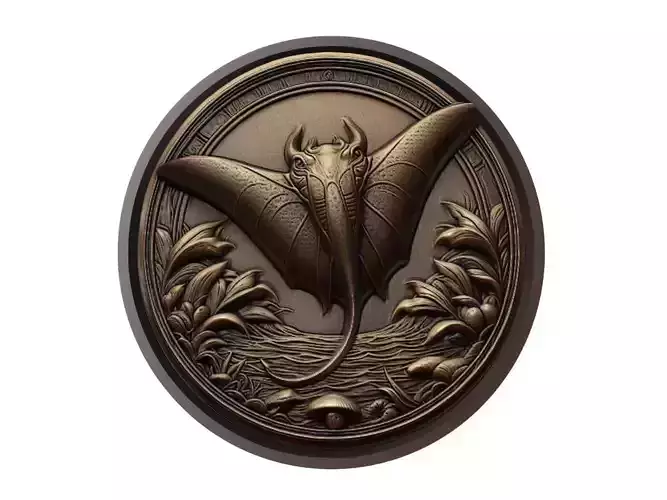 Manta Ray Animal Medallion