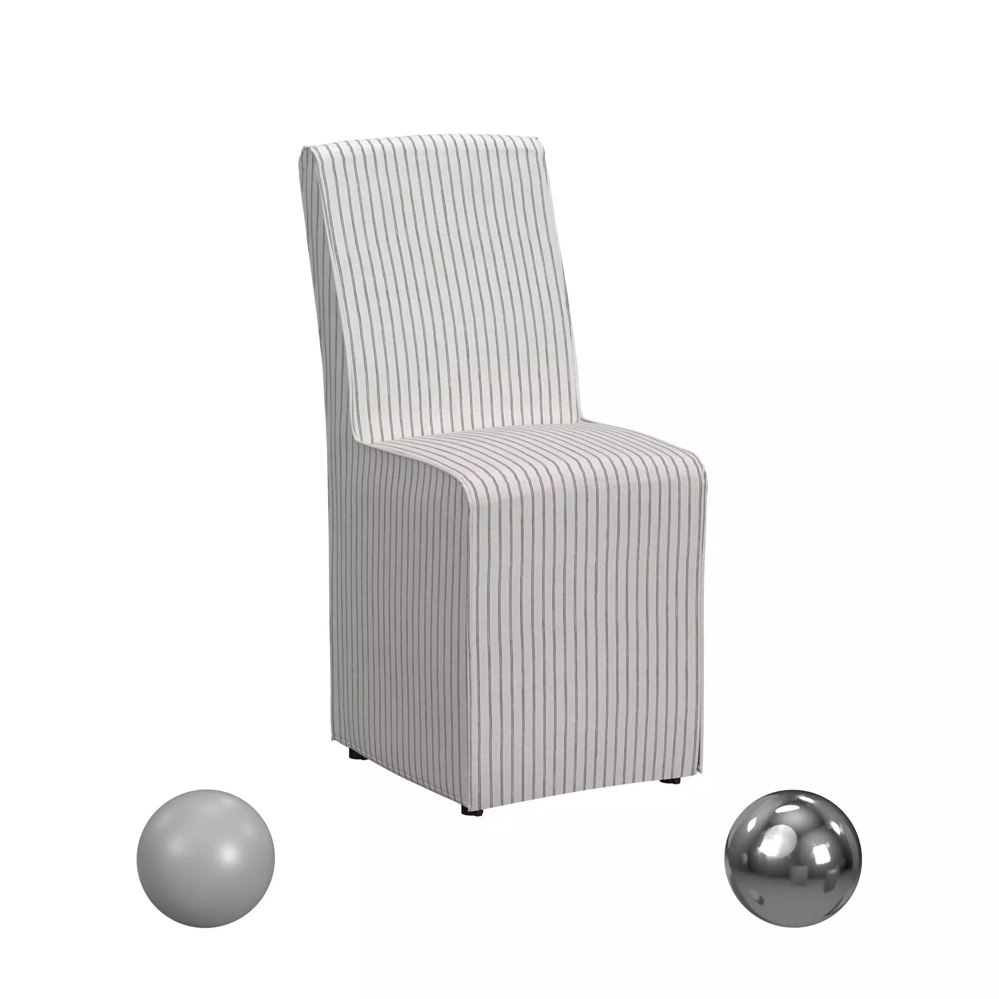 Arianna Upholstered Dining Chair Striped 3D model_0