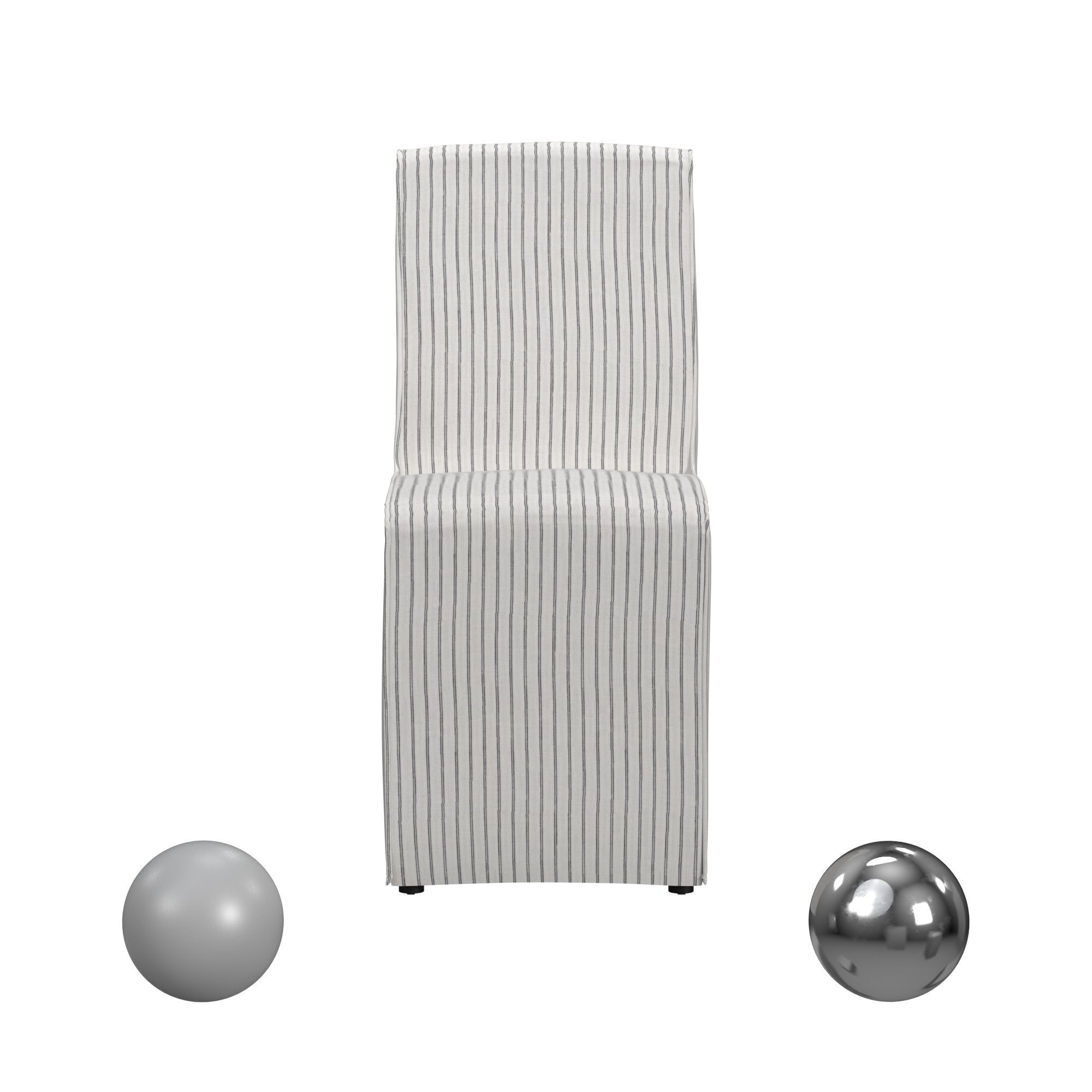 Arianna Upholstered Dining Chair Striped 3D model_1