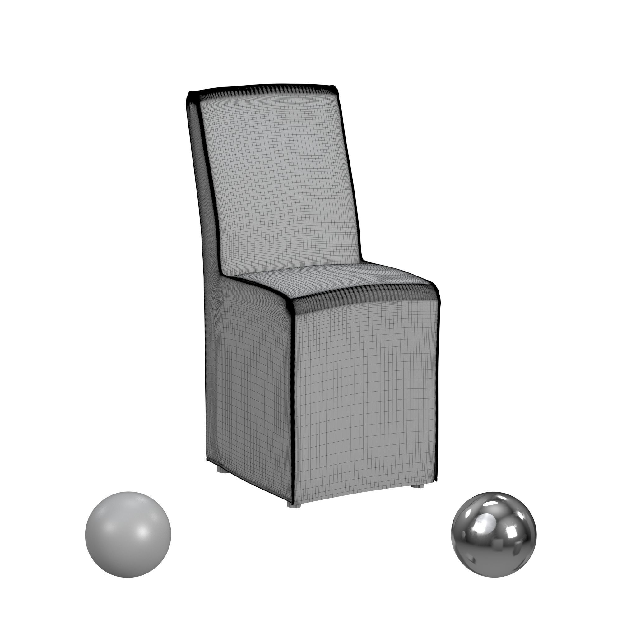 Arianna Upholstered Dining Chair Striped 3D model_4