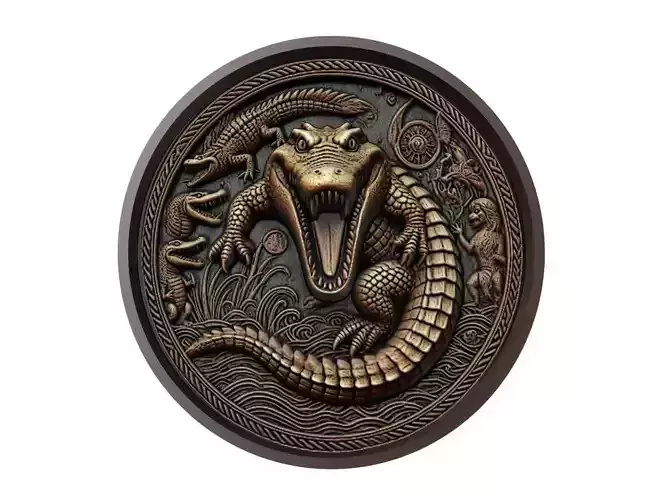 Crocodile Animal Medallion