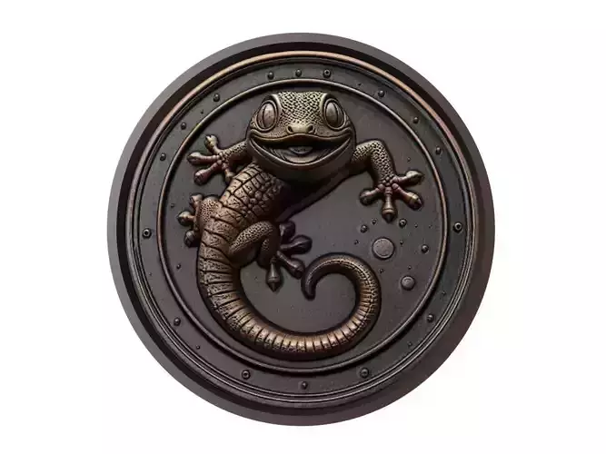 Gecko Animal Medallion
