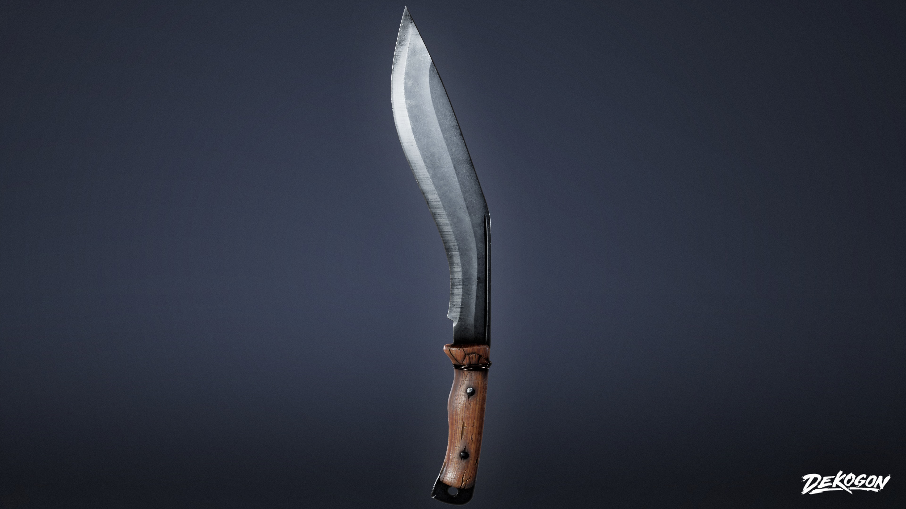 KNIVES - Knife Kukri 01 - LOW POLY Low-poly 3D model_1