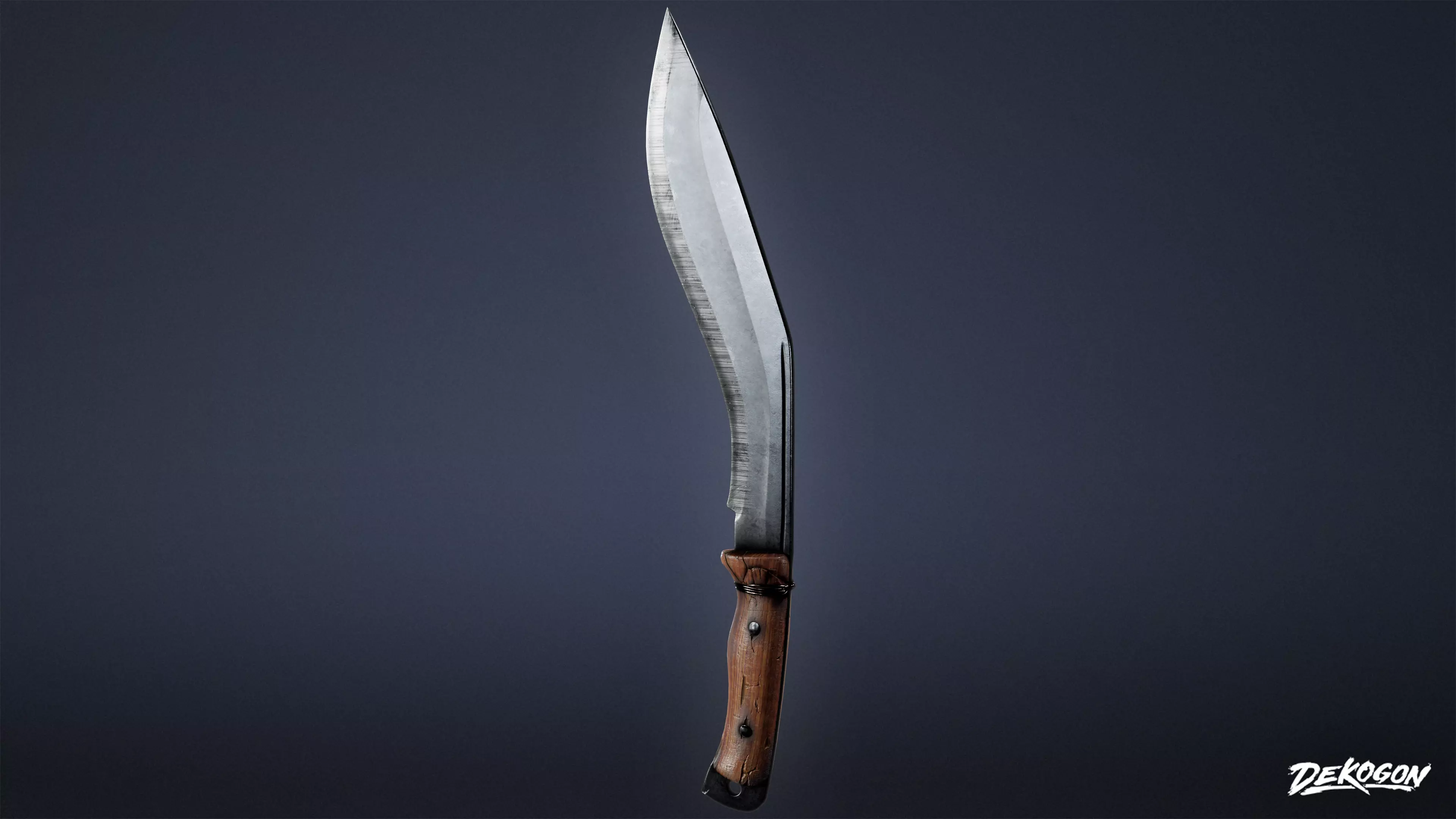 KNIVES - Knife Kukri 01 - LOW POLY Low-poly 3D model_0