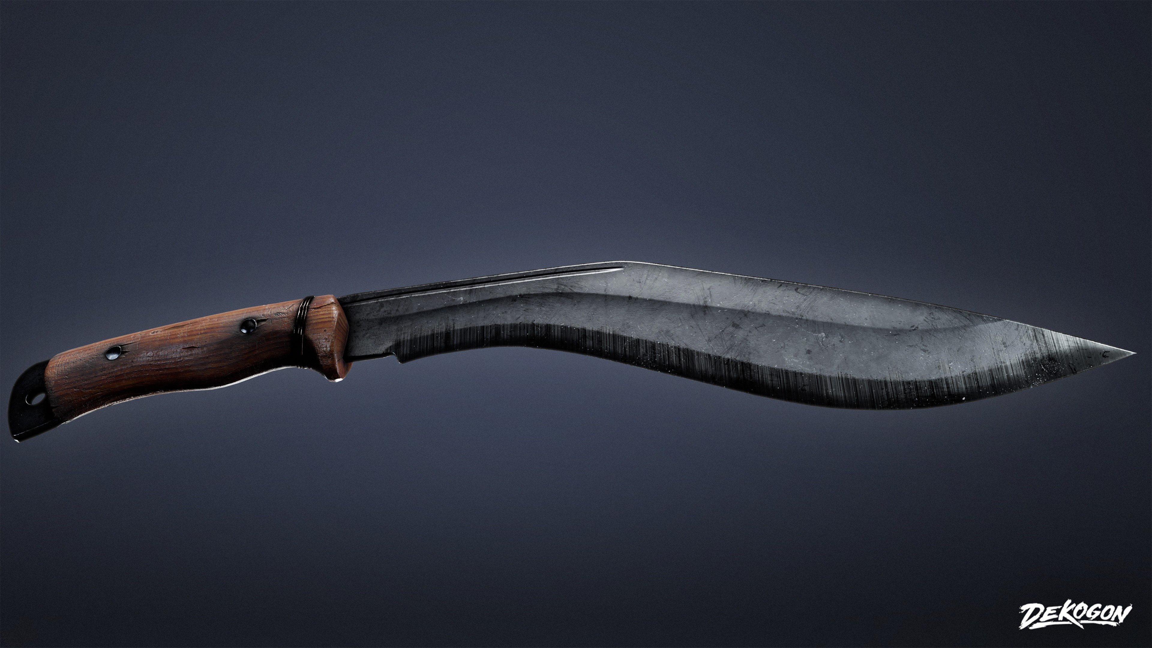 KNIVES - Knife Kukri 01 - LOW POLY Low-poly 3D model_3