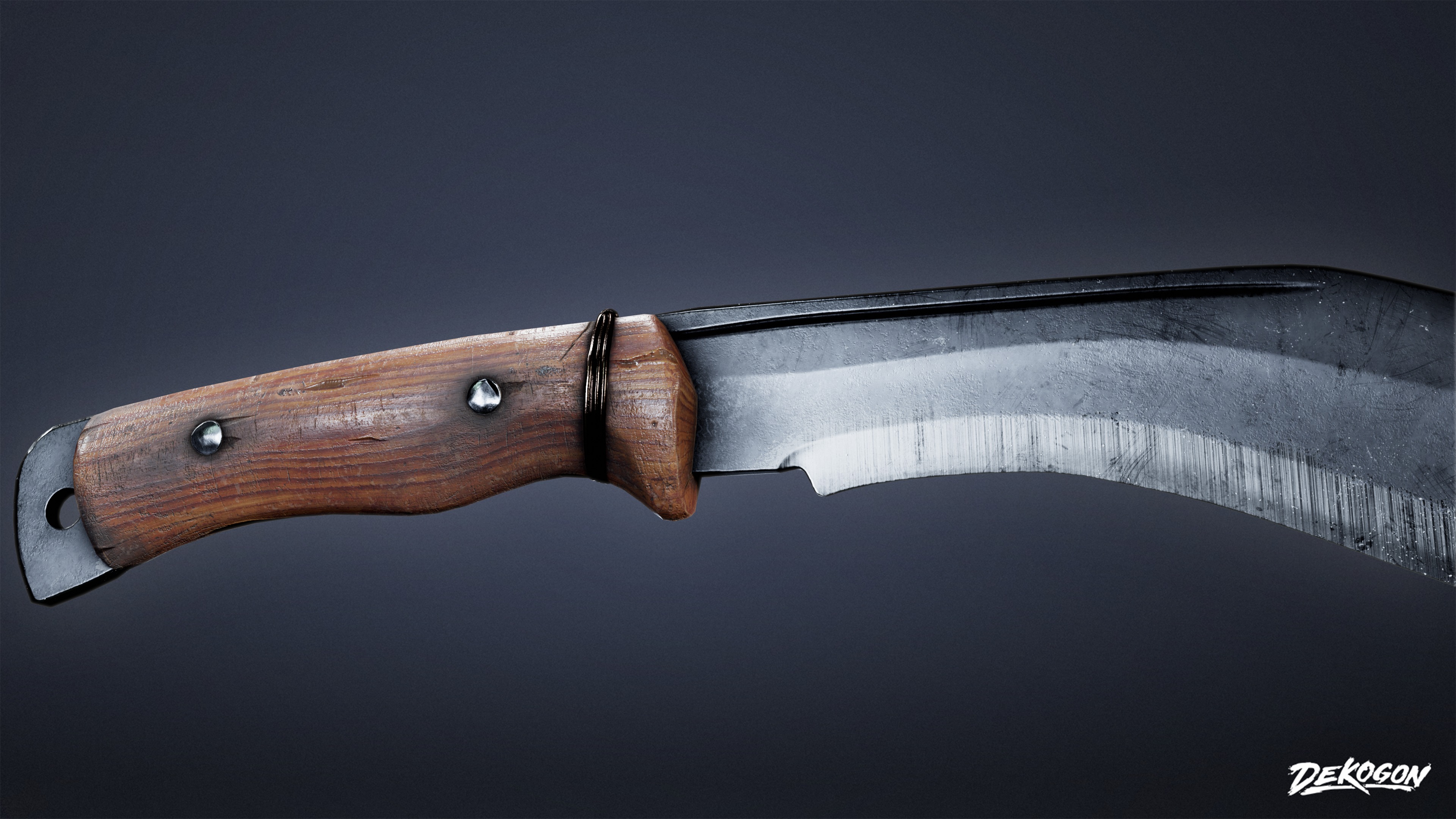 KNIVES - Knife Kukri 01 - LOW POLY Low-poly 3D model_4