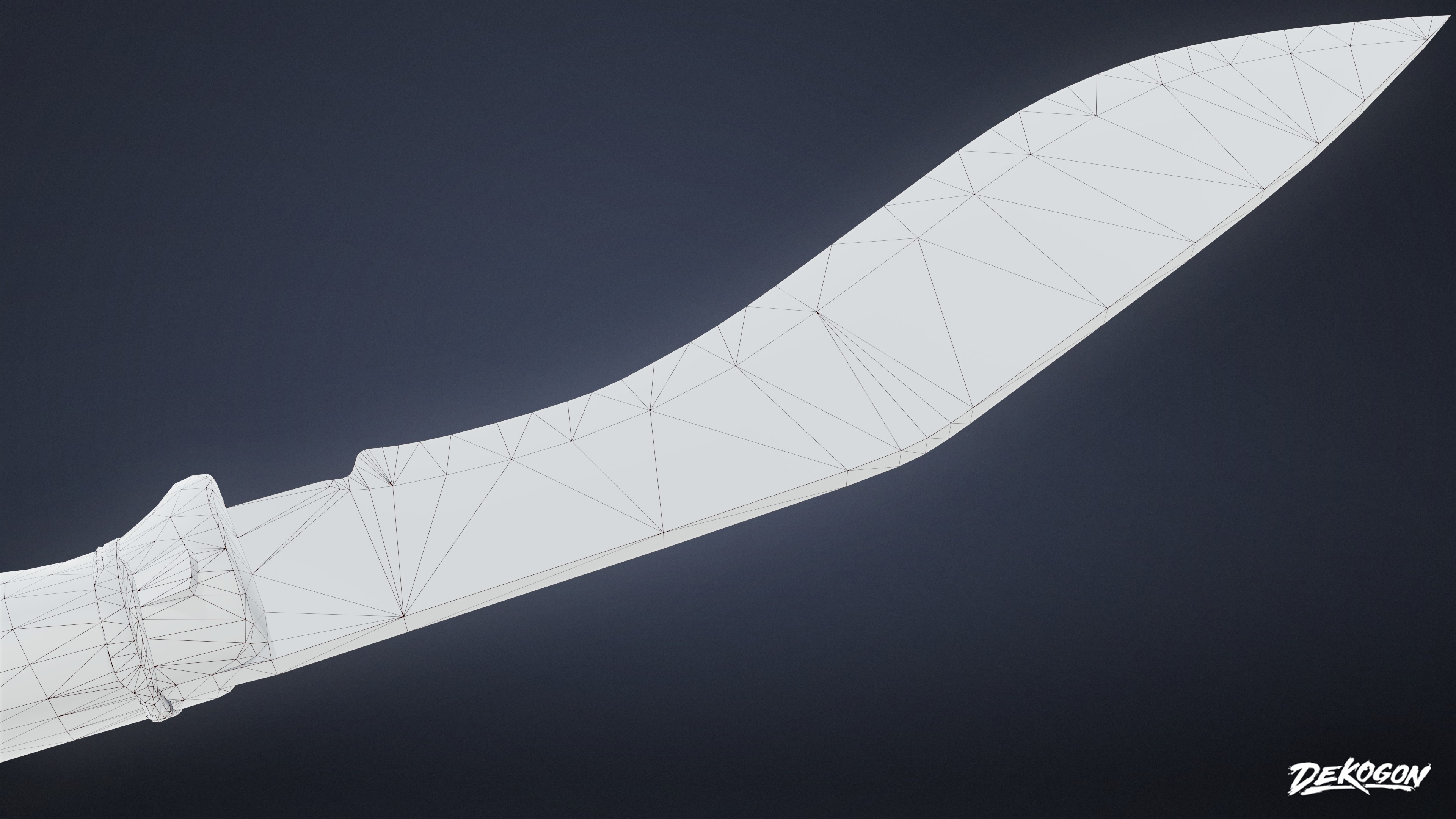 KNIVES - Knife Kukri 01 - LOW POLY Low-poly 3D model_7