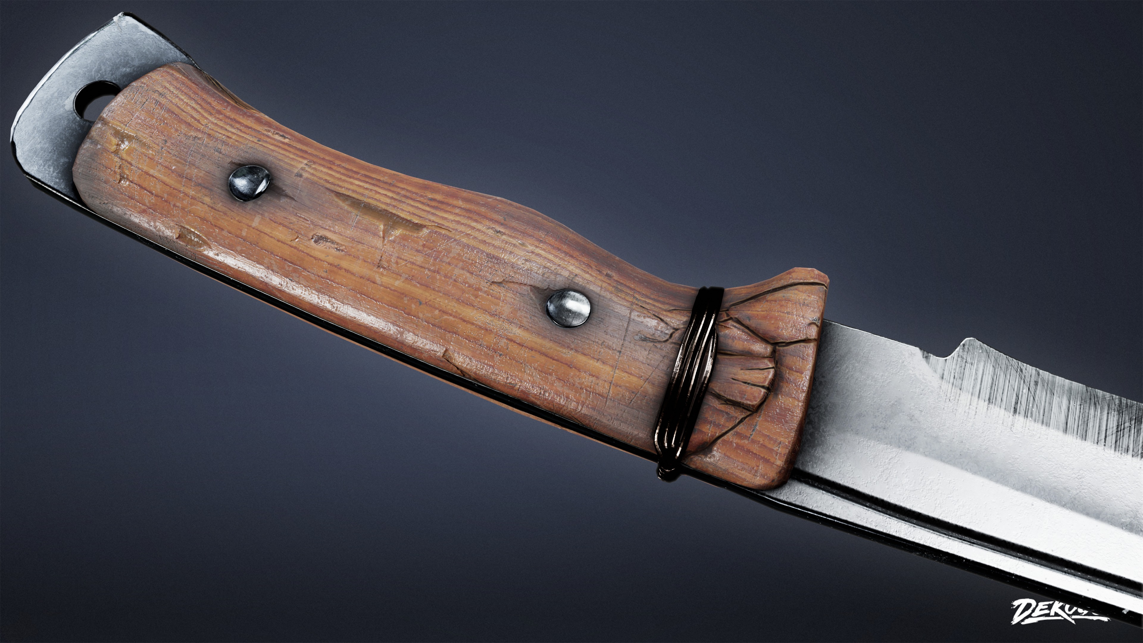 KNIVES - Knife Kukri 01 - LOW POLY Low-poly 3D model_5