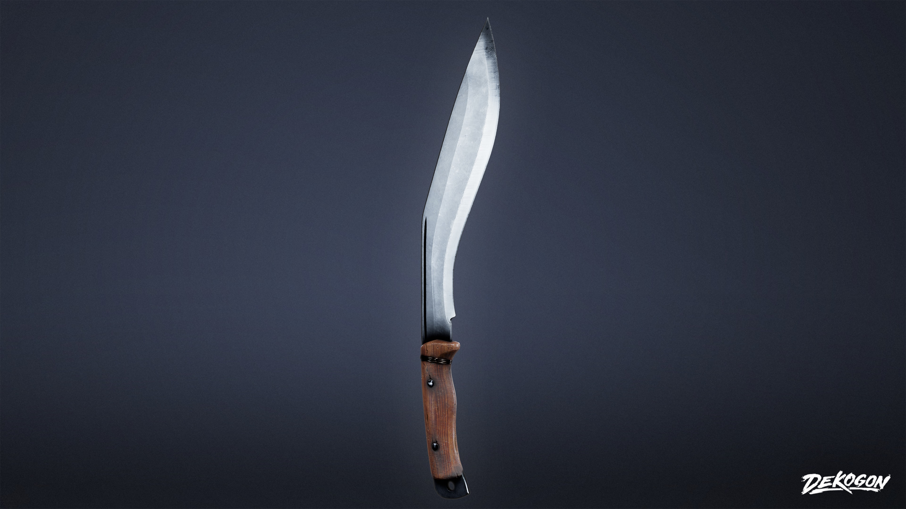KNIVES - Knife Kukri 01 - LOW POLY Low-poly 3D model_2