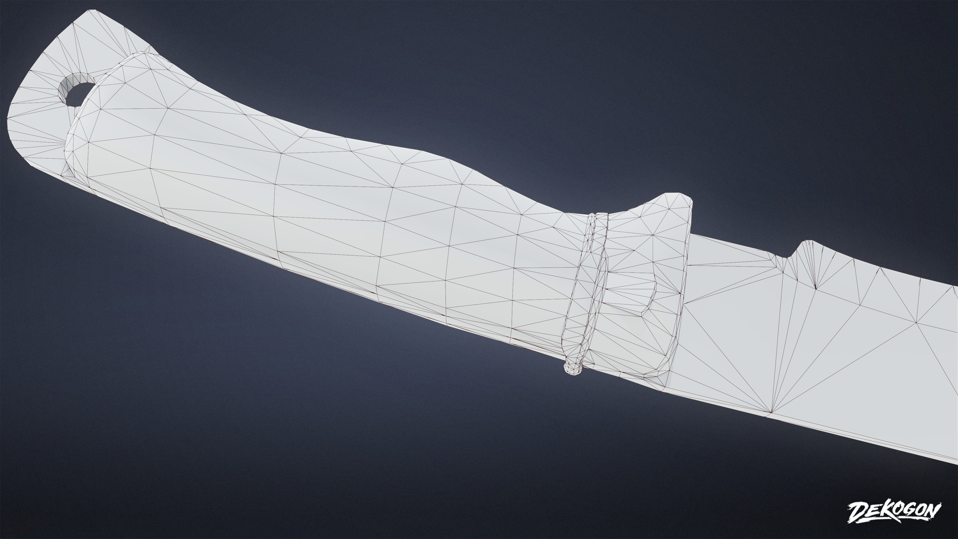 KNIVES - Knife Kukri 01 - LOW POLY Low-poly 3D model_8