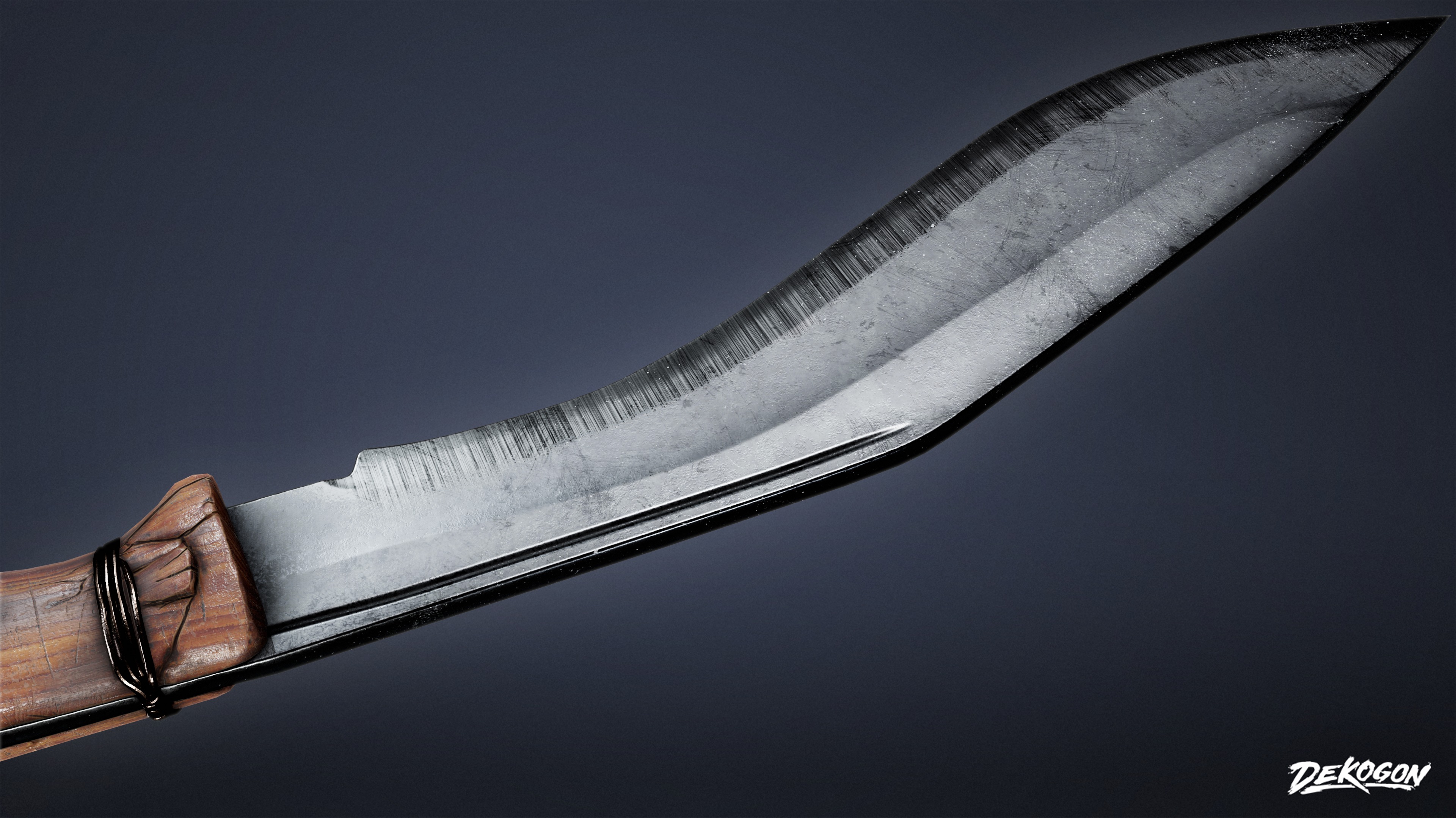 KNIVES - Knife Kukri 01 - LOW POLY Low-poly 3D model_6