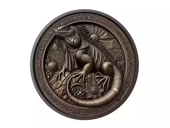 Iguana Animal Medallion