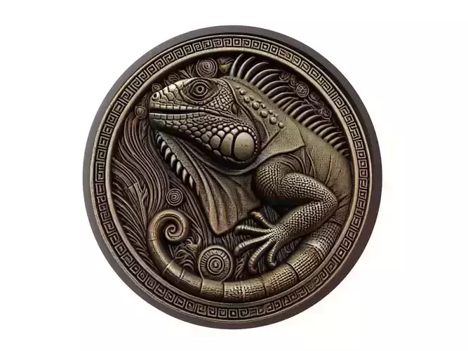 Iguana Animal Medallion