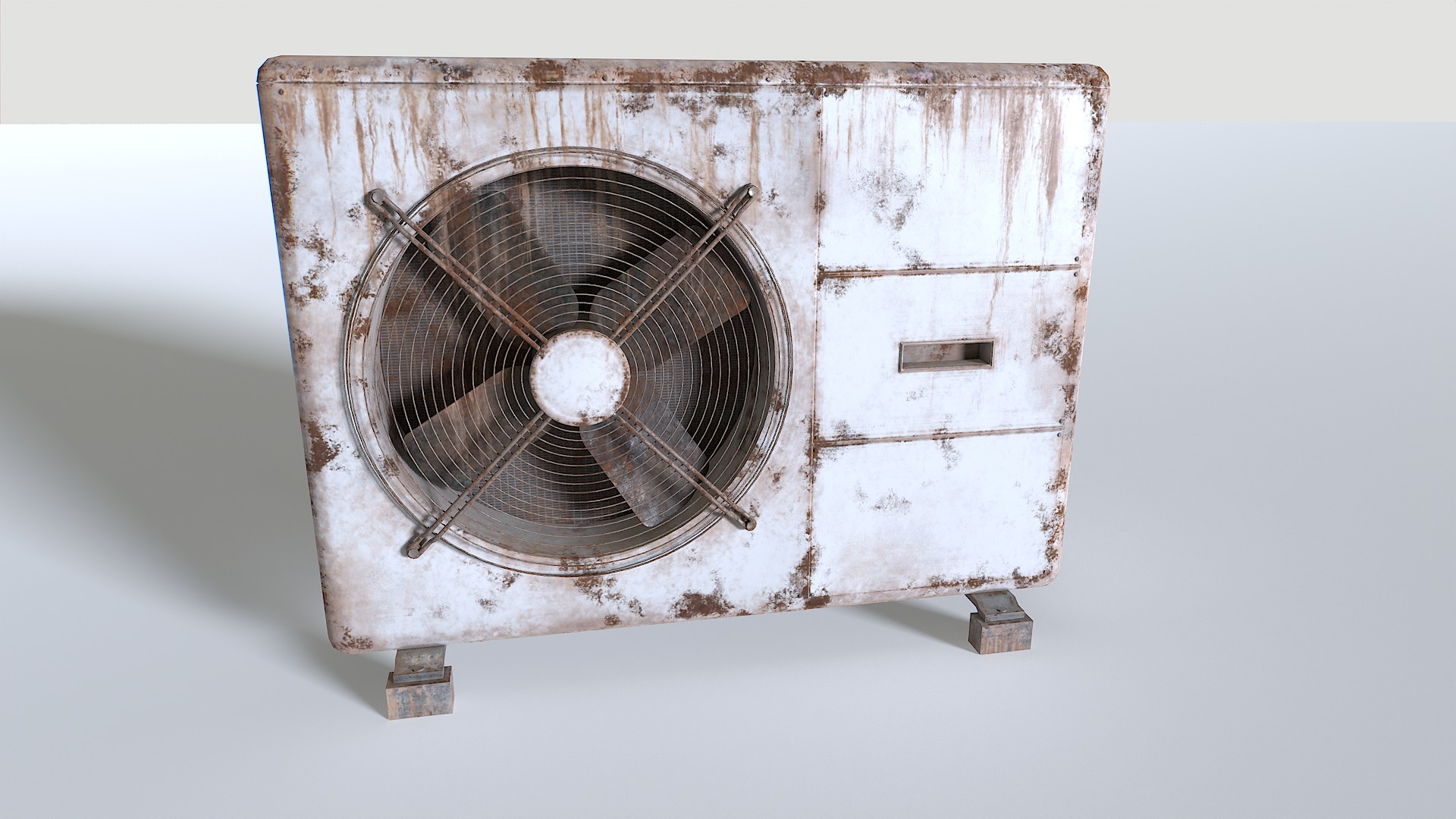 Rusty Rooftop AC hvac unit 3 Low-poly 3D model_4
