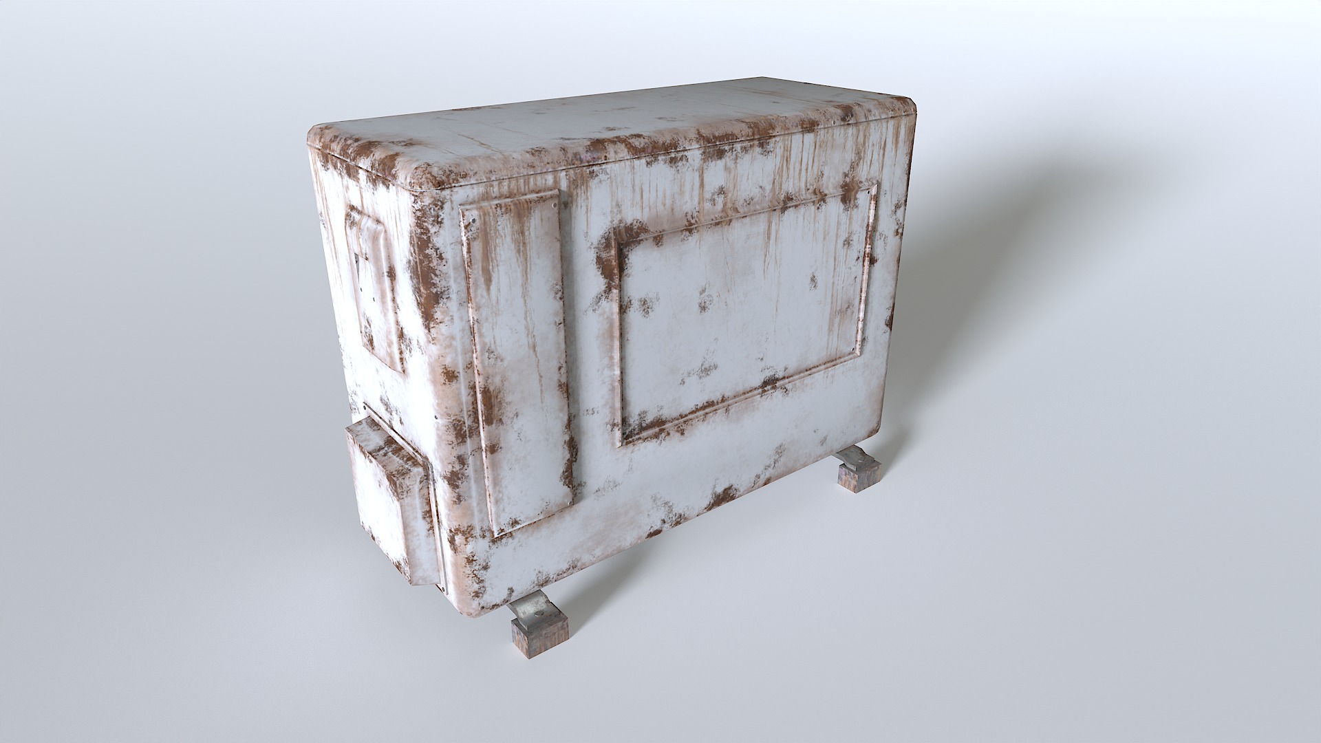 Rusty Rooftop AC hvac unit 3 Low-poly 3D model_6