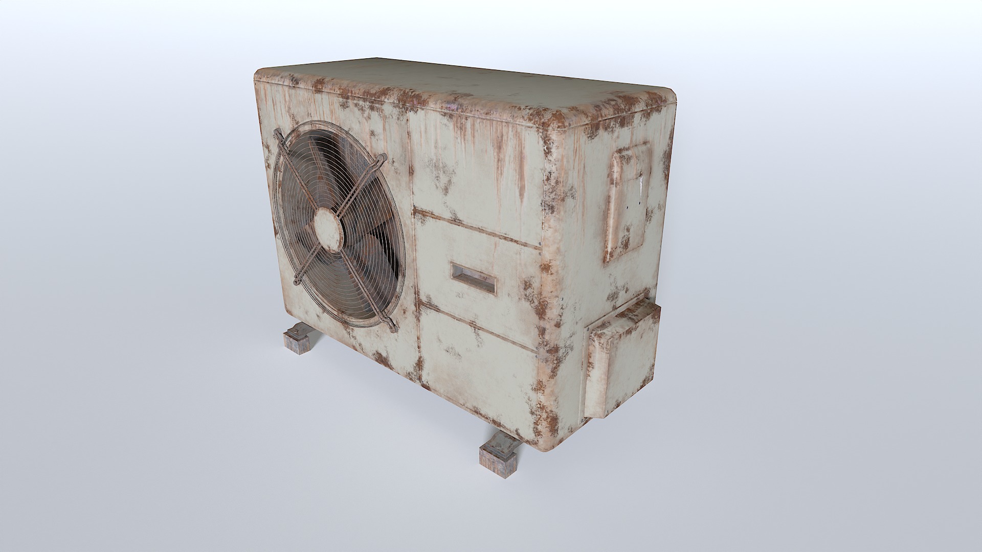 Rusty Rooftop AC hvac unit 3 Low-poly 3D model_8