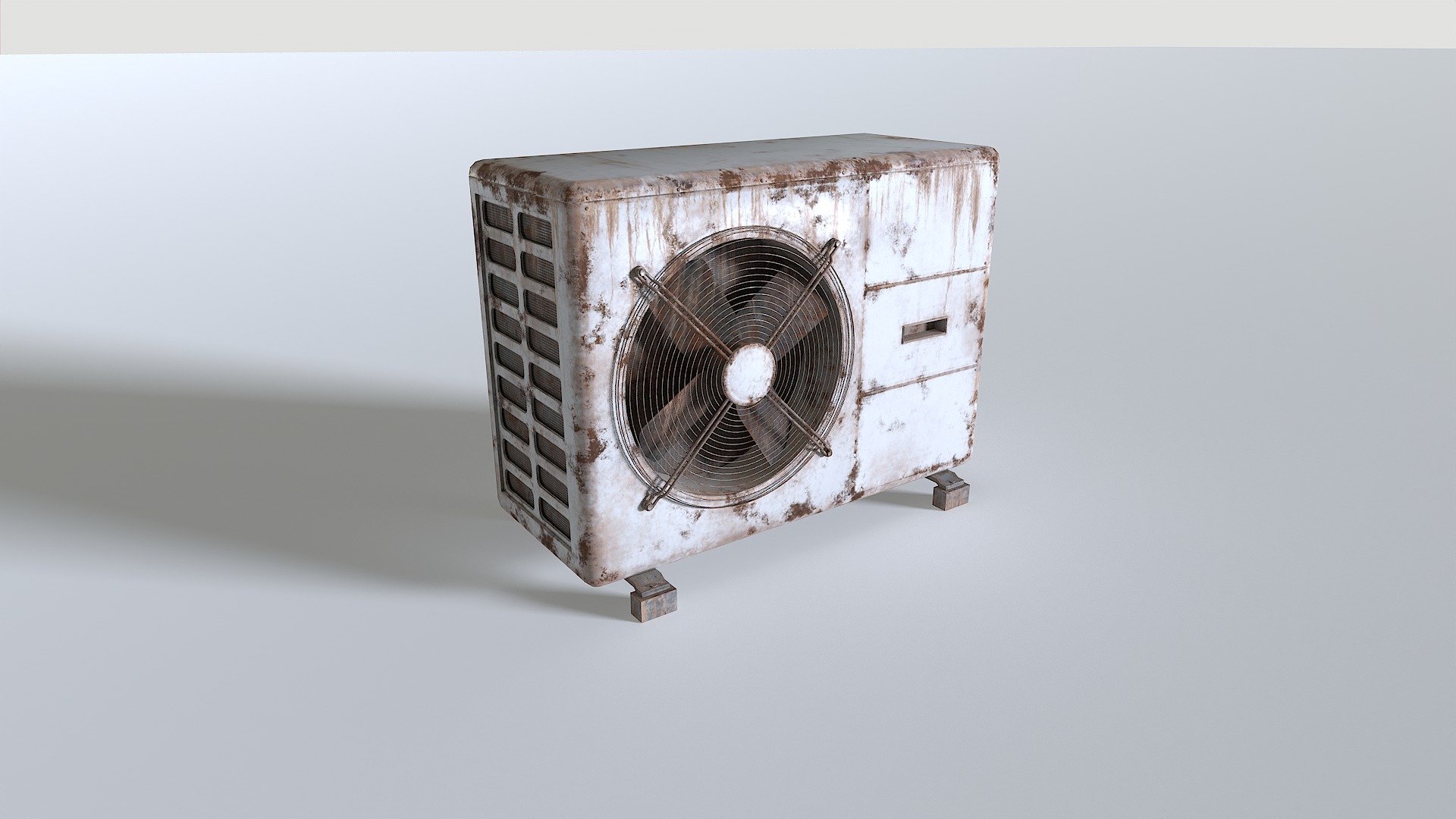 Rusty Rooftop AC hvac unit 3 Low-poly 3D model_3