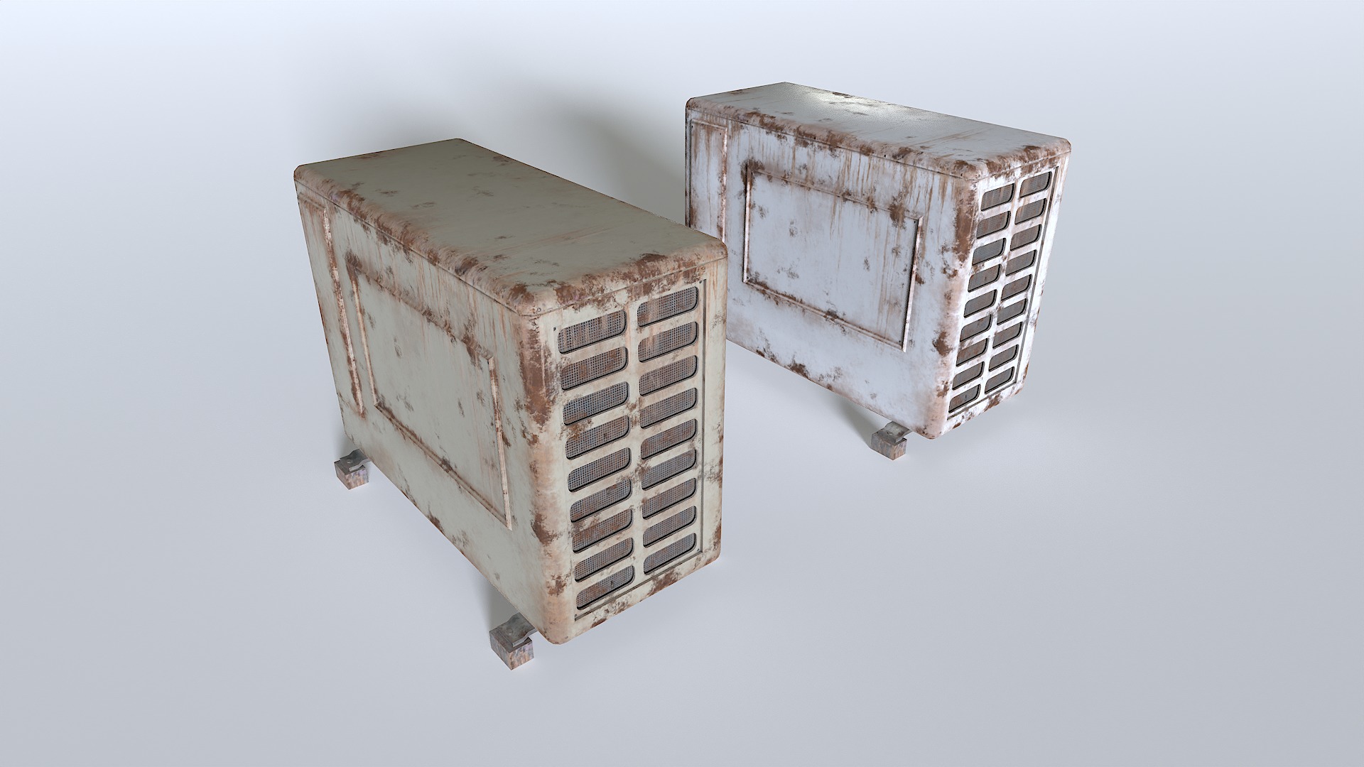 Rusty Rooftop AC hvac unit 3 Low-poly 3D model_1