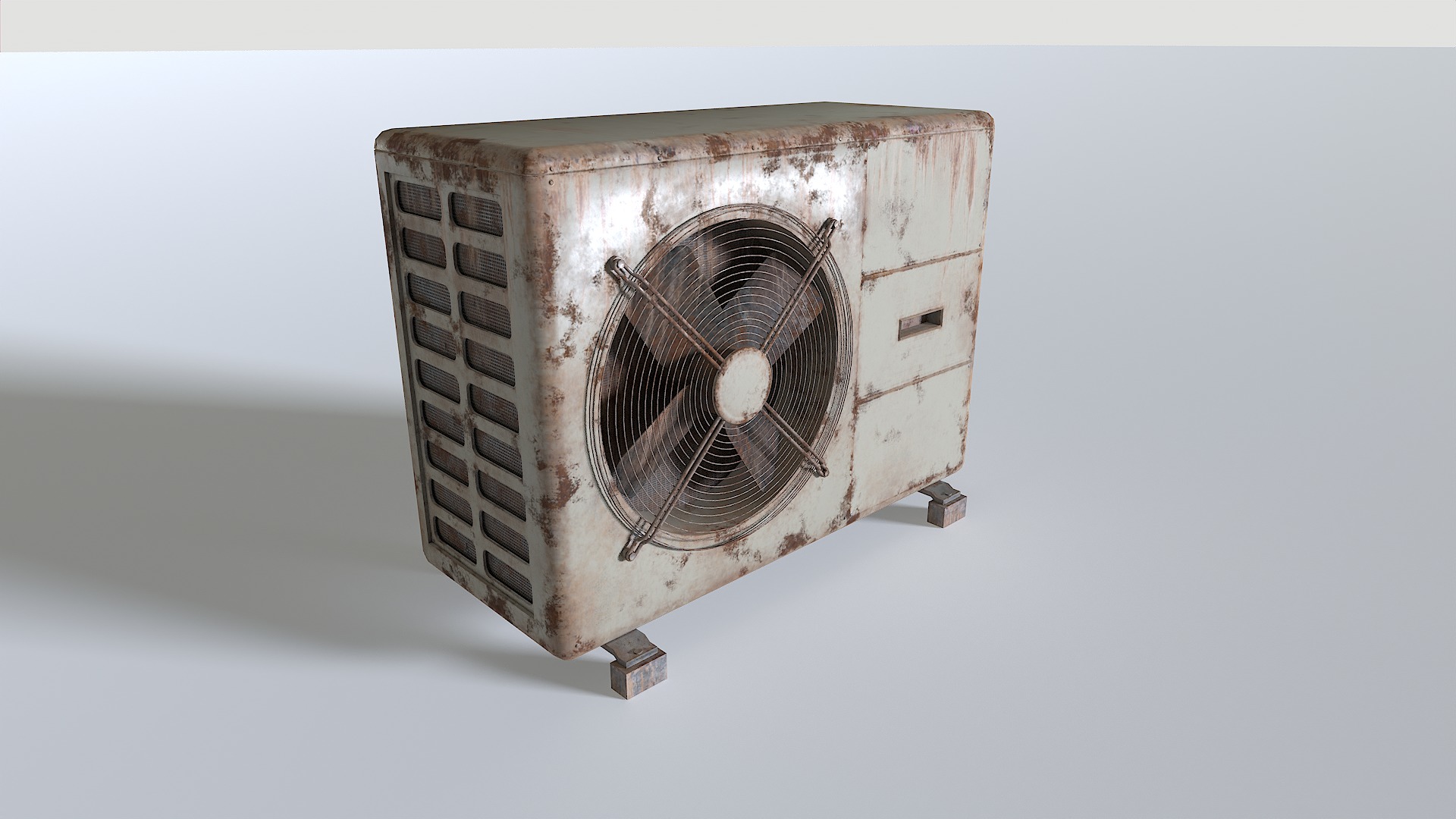 Rusty Rooftop AC hvac unit 3 Low-poly 3D model_7