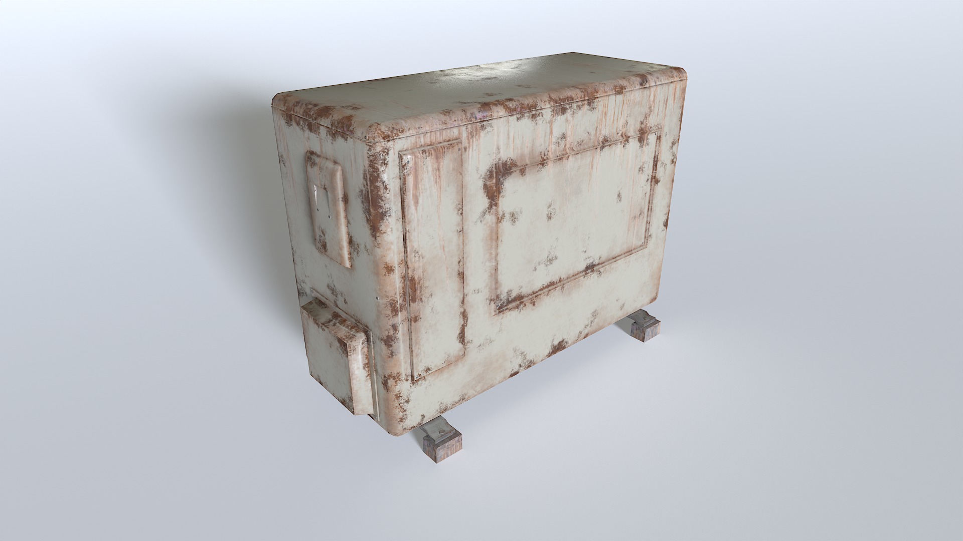 Rusty Rooftop AC hvac unit 3 Low-poly 3D model_9