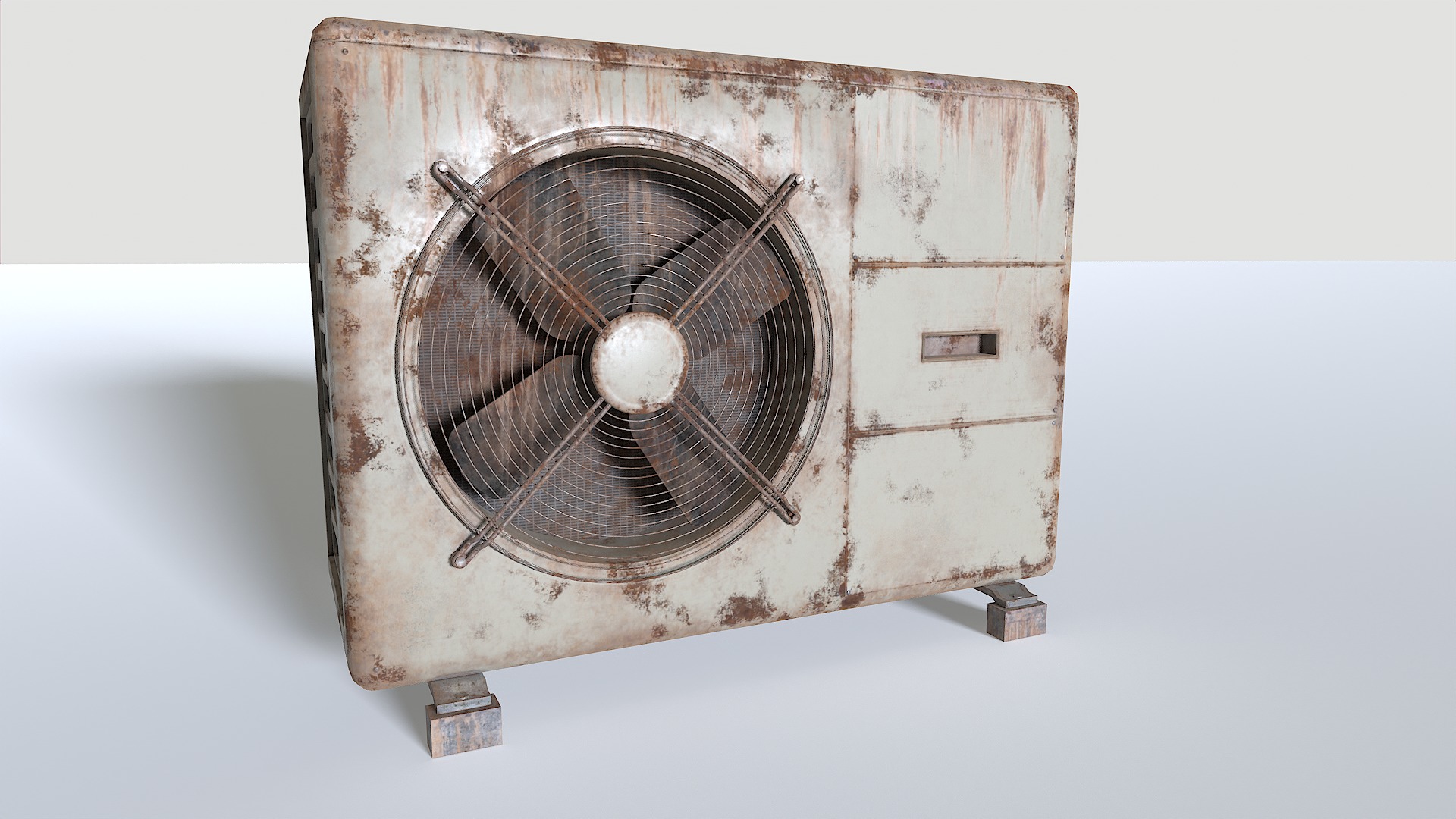 Rusty Rooftop AC hvac unit 3 Low-poly 3D model_10