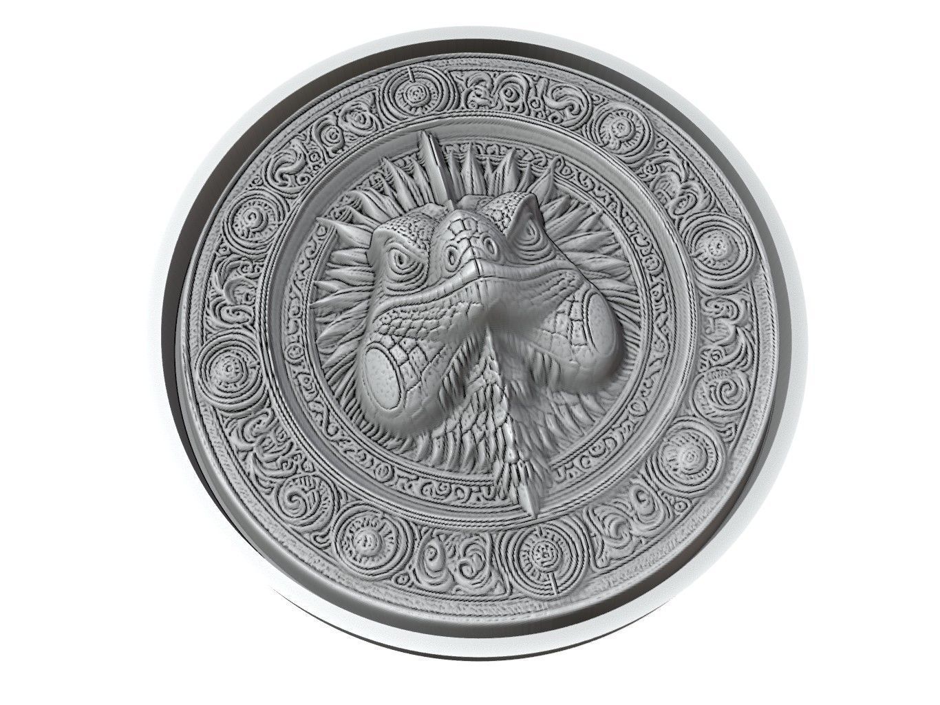 Iguana Animal Medallion 3D print model_3