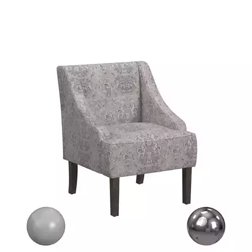 HomePop Classic Swoop Arm Chair - Linen Artistic Floral Print