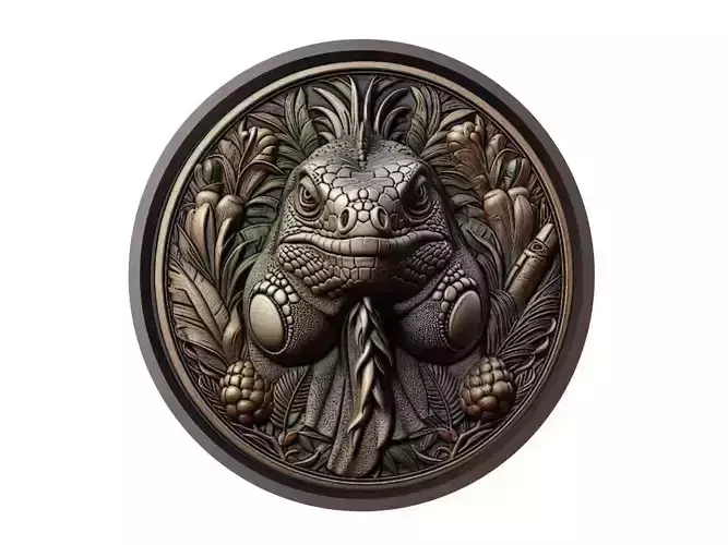 Iguana Animal Medallion