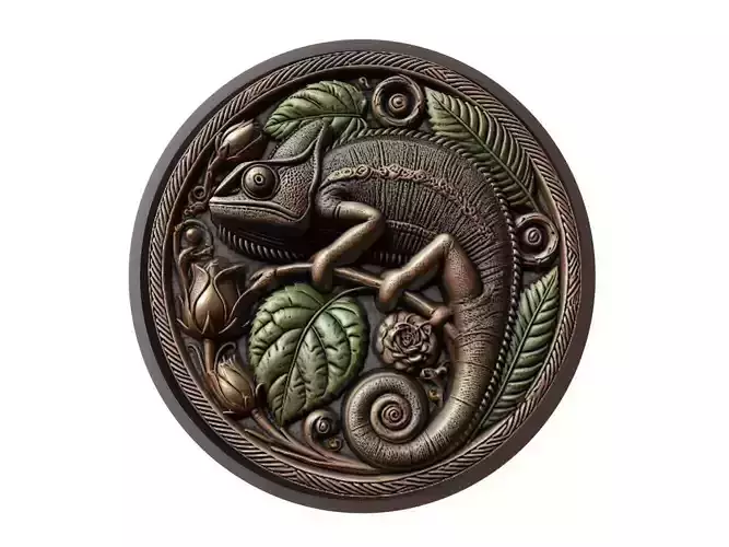Chameleon Animal Medallion
