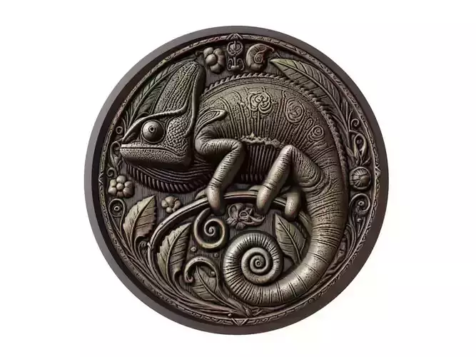 Chameleon Animal Medallion