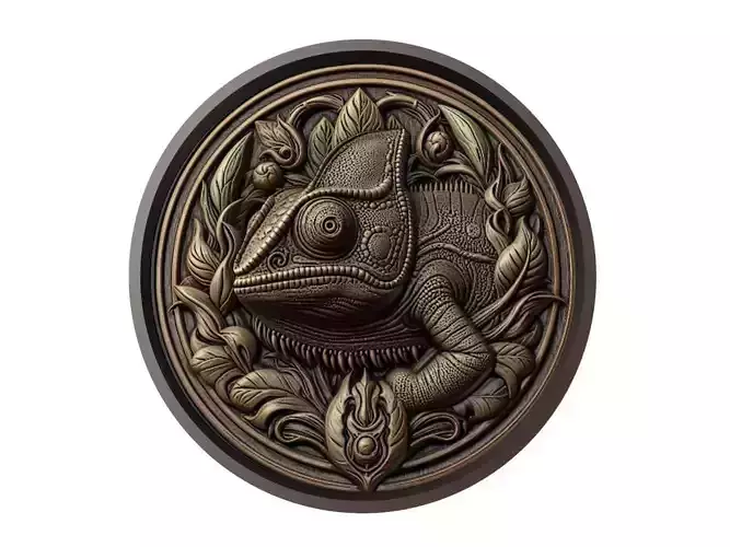 Chameleon Animal Medallion