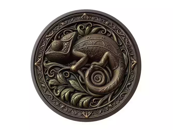 Chameleon Animal Medallion