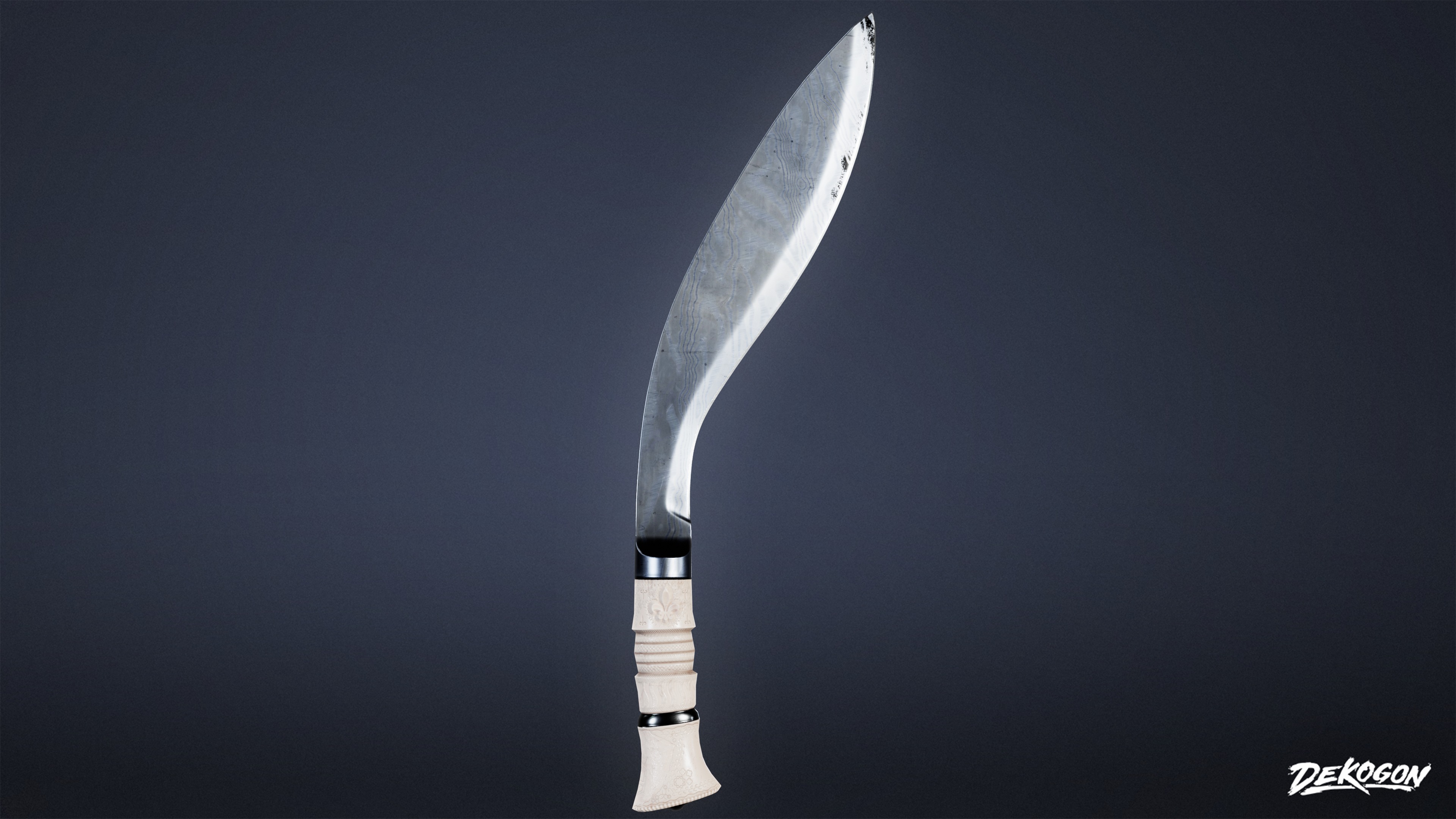 KNIVES - Knife Kukri 02 - LOW POLY Low-poly 3D model_1
