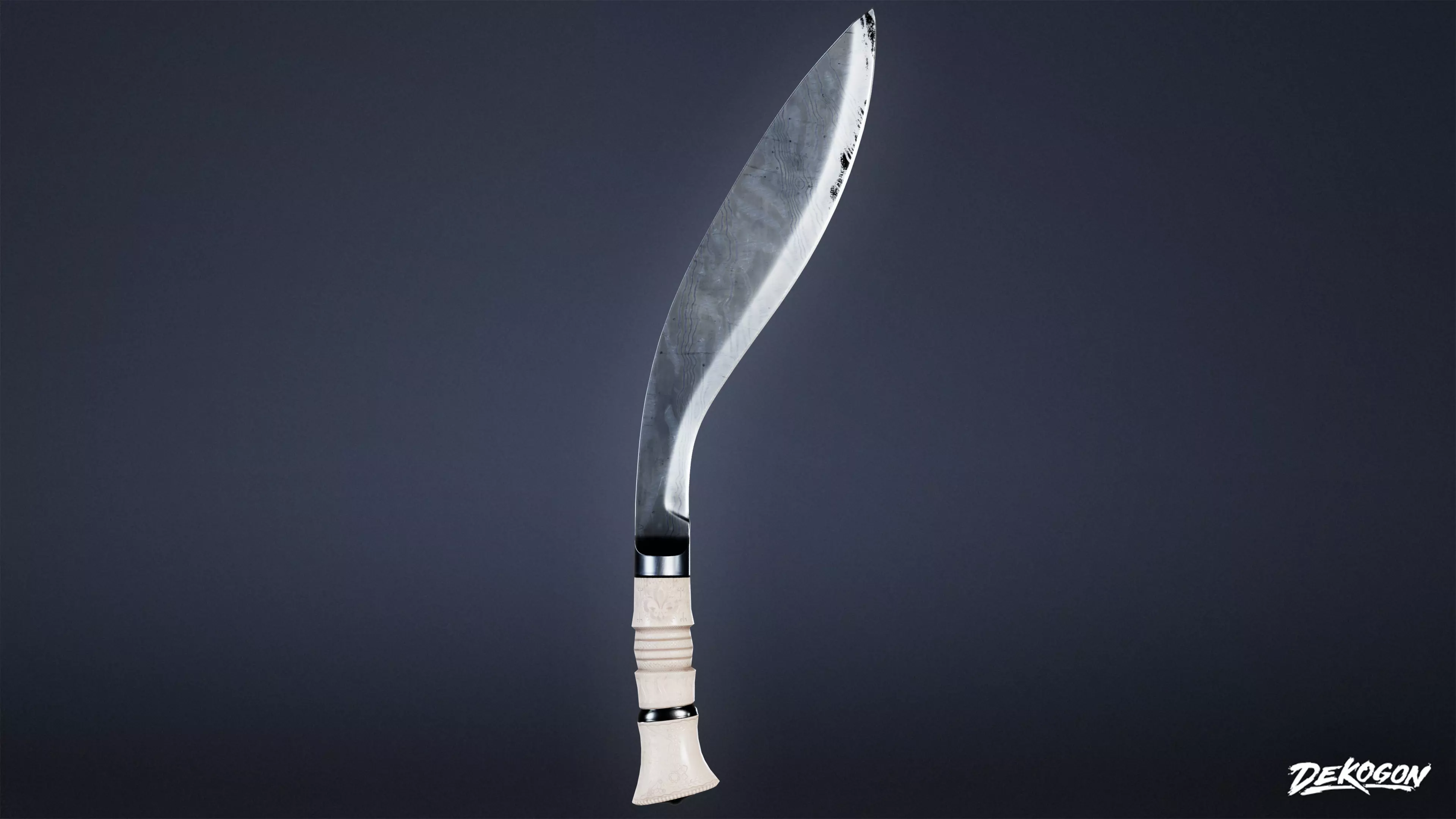 KNIVES - Knife Kukri 02 - LOW POLY Low-poly 3D model_0
